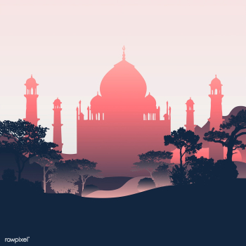 Silhouette of the Taj Mahal vector | Free stock vector - 488604