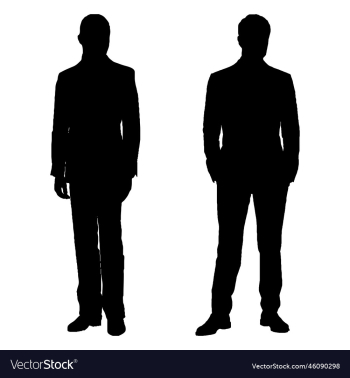 silhouette of two men standing people