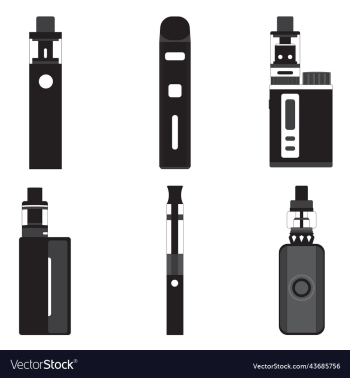 silhouette of vape smoking tools on