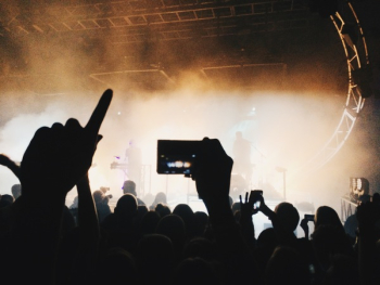 Silhouette People Photographing at Music Concert