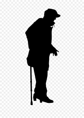 Silhouette Person Photography Old age - Silhouette man on crutches 