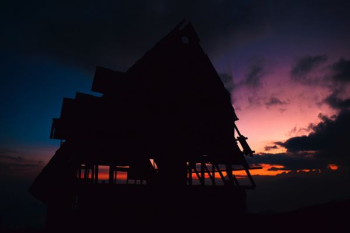 silhouette photography of house silhouette photography of house