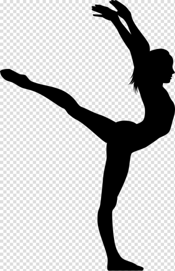 Silhouette Rhythmic gymnastics Artistic gymnastics Ribbon, Silhouette transparent background PNG clipart