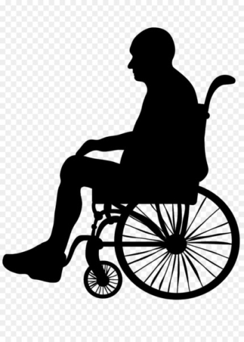 Silhouette Wheelchair Old age Illustration - Silhouette of elderly wheelchair 