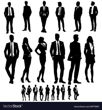 silhouettes of business person