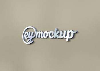 Silver 3D logo mock-up | eyMockup