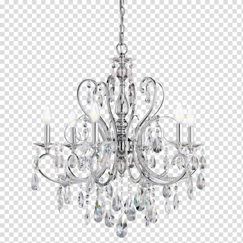 Silver chandelier, Light fixture Chandelier Lighting Crystal, chandelier transparent background PNG clipart