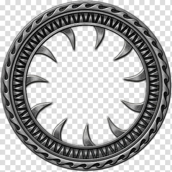 Silver claw for gemstone, silver and black round pendant transparent background PNG clipart