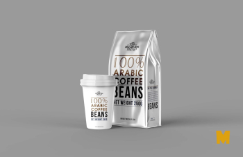 Silver Coffee Packaging Mockup