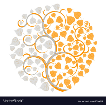 Silver leaf and gold vector image Silver leaf and gold vector image