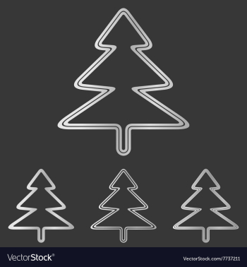 Silver pine tree logo design set vector image Silver pine tree logo design set vector image