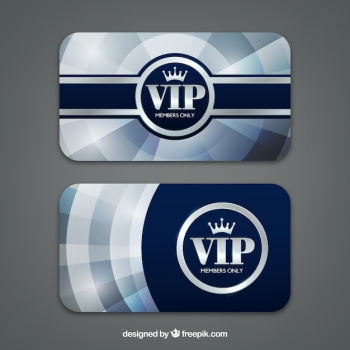 Silver vip cards with actual style Silver vip cards with actual style