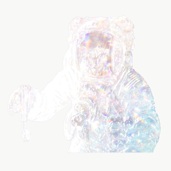 Silvery holographic astronaut design element | Free  transparent png - 2355724