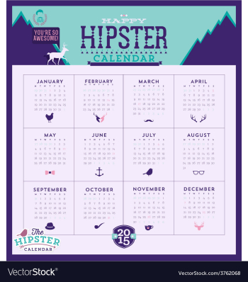 Simple 2015 Calendar vector image Simple 2015 Calendar vector image