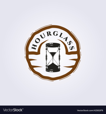 simple antique hourglass badge logo simple antique hourglass badge logo