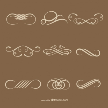 Simple calligraphic decorative elements Free Vector Simple calligraphic decorative elements Free Vector
