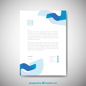 Simple corporate brochure with wavy shapes