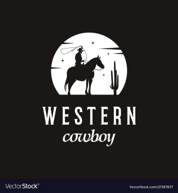 Simple cowboy silhouette logo design vector image Simple cowboy silhouette logo design vector image