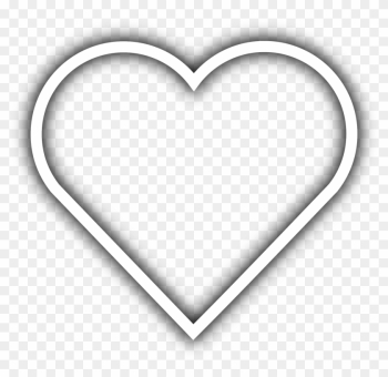 Simple Heart Clip Art - White Heart Outline Transparent