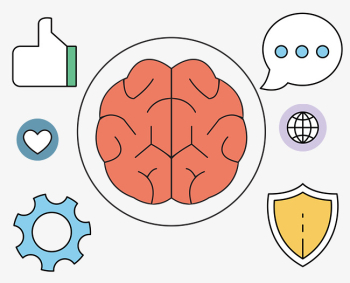 Simple Human Brain Thinking Flat Pattern, Human Thinking, Thinking ...