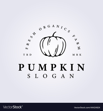 simple line pumpkin logo farm symbol icon