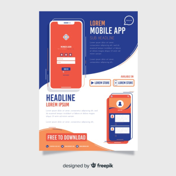 Simple mobile app poster