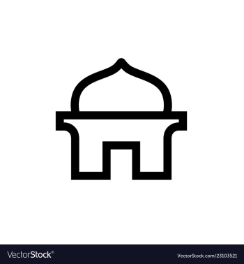 Simple mosque icon line art design vector image