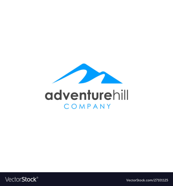Simple mountain hill logo design vector image Simple mountain hill logo design vector image