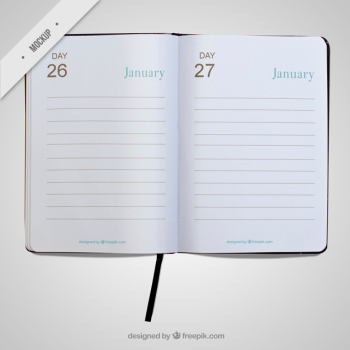 Simple open diary mockup