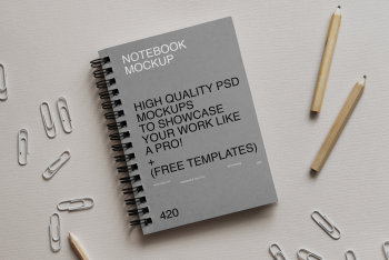 Simple Paper Notebook Mockup Simple Paper Notebook Mockup