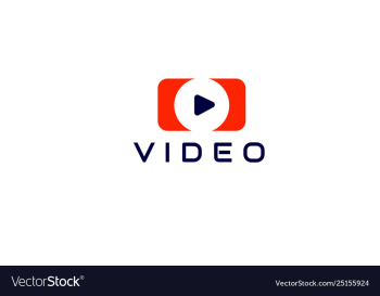 Simple shape video logo template vector image