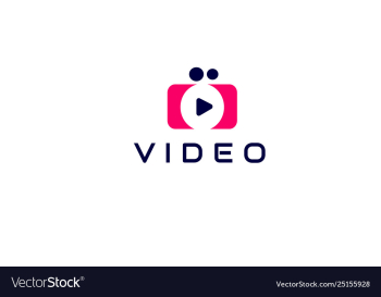 Simple shape video logo template vector image