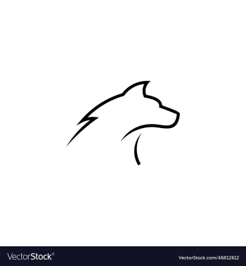 simple wolf head line art