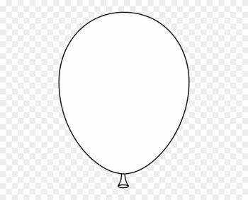 Single Balloon Black And White Clipart - White Balloon Vector Png