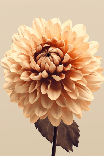 Single flower on a cream colored background