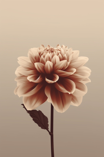 Single flower on a cream colored background