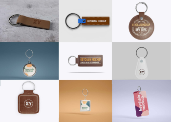 Single Keychain Mockups