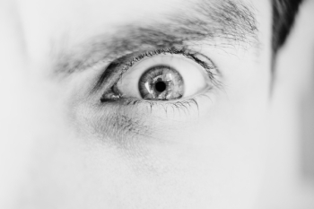 Single male eye in black and white 2 Single male eye in black and white 2