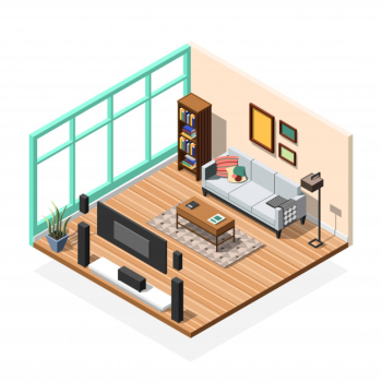 Sitting room apartment interior Free Vector Sitting room apartment interior Free Vector