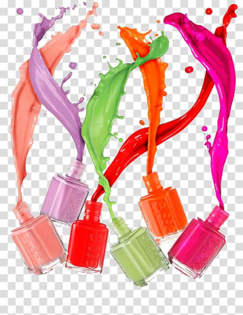 Six assorted-color nail polish bottles, Nail polish Glitter Beauty Parlour Manicure, What color nail polish transparent background PNG clipart