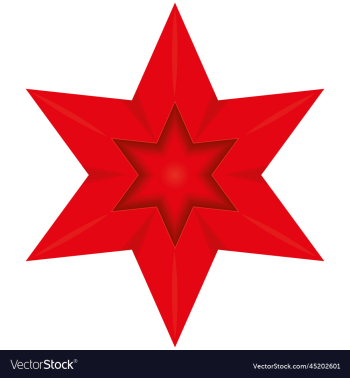 six rays red volumed star six rays red volumed star