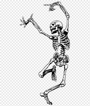 skeletal system drawing illustration, Human skeleton Dance Skull, Skull, monochrome, ballet Dancer, sports Equipment png