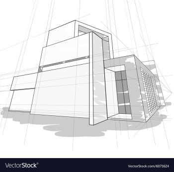 Sketch house vector image