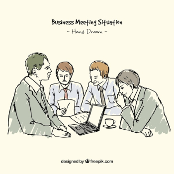 Sketch of a business meeting Sketch of a business meeting