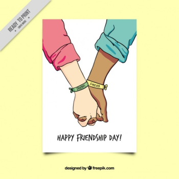 Sketch united hands friendship card Sketch united hands friendship card