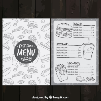 Sketchy fast food menu