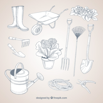 Sketchy gardening tools Sketchy gardening tools