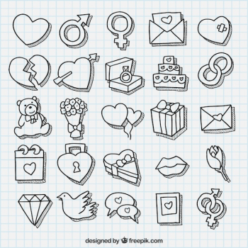 Sketchy valentine hearts pack Sketchy valentine hearts pack