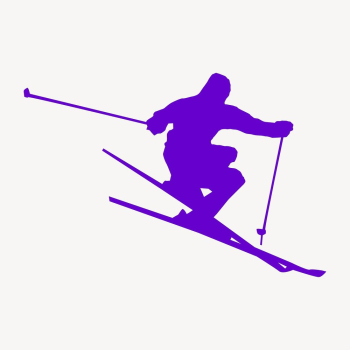 Skier silhouette clipart, sport illustration | Free Vector - rawpixel