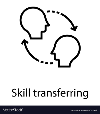 skill transferring line icon brain human person skill transferring line icon brain human person